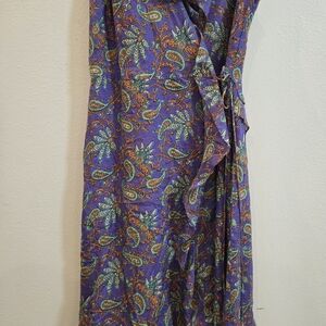 Colorful Paisley Wrap Dress